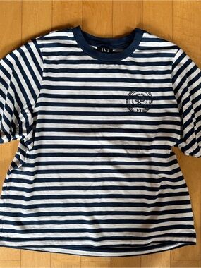 Striped Navy & White Women’s Tee